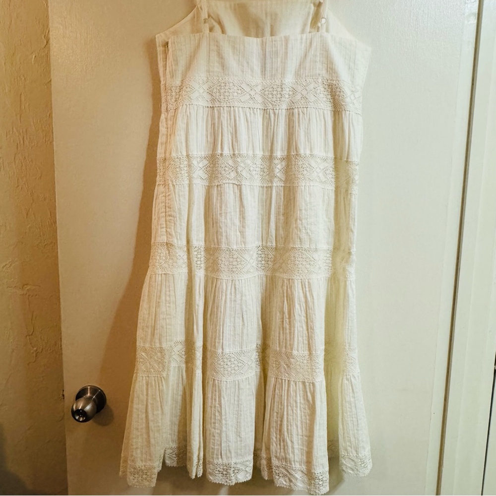 INC Couture White Spagetti Strap Empire Waist Tier Summer‎ Dress Size 12 - Picture 2 of 5
